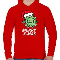 PRINTFASHION MERRY X-MAS  - Férfi kapucnis pulóver - Piros