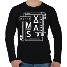PRINTFASHION Merry Xmas - Férfi hosszú ujjú póló - Fekete