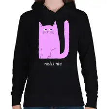 PRINTFASHION MESELJ MEG - Női kapucnis pulóver - Fekete női pulóver, kardigán