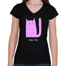 PRINTFASHION MESELJ MEG - Női V-nyakú póló - Fekete női póló