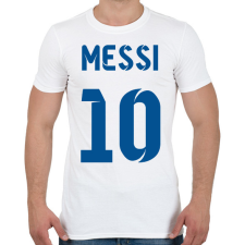 PRINTFASHION Messi 10 kék - Férfi póló - Fehér férfi póló