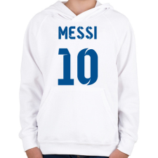 PRINTFASHION Messi 10 kék - Gyerek kapucnis pulóver - Fehér gyerek pulóver, kardigán