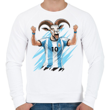 PRINTFASHION Messi a GOAT - Férfi pulóver - Fehér férfi pulóver, kardigán