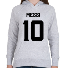 PRINTFASHION MESSI BLACK - Női kapucnis pulóver - Sport szürke női pulóver, kardigán