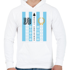 PRINTFASHION Messi Christmas - Férfi kapucnis pulóver - Fehér
