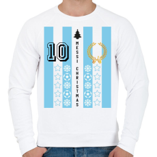 PRINTFASHION Messi Christmas - Férfi pulóver - Fehér