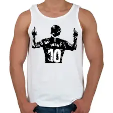 PRINTFASHION Messi - Férfi atléta - Fehér atléta, trikó
