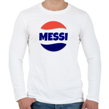 PRINTFASHION MESSI - Férfi hosszú ujjú póló - Fehér férfi póló