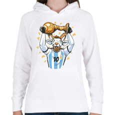 PRINTFASHION Messi - The Goat - Női kapucnis pulóver - Fehér