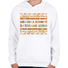 PRINTFASHION Messziről könnyű - Omaha - Gyerek kapucnis pulóver - Fehér