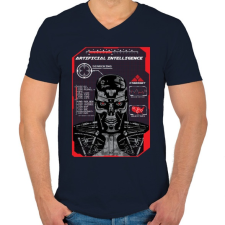 PRINTFASHION Mesterséges intelligencia - Férfi V-nyakú póló - Sötétkék férfi póló