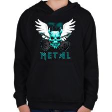 PRINTFASHION METAL2 - Gyerek kapucnis pulóver - Fekete gyerek pulóver, kardigán