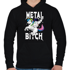 PRINTFASHION Metal b*tch - Férfi kapucnis pulóver - Fekete férfi pulóver, kardigán