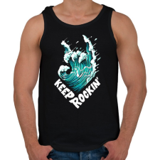 PRINTFASHION Metál hullám - Férfi atléta - Fekete atléta, trikó