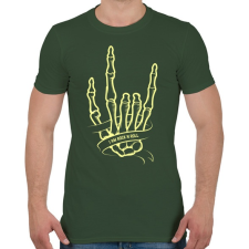 PRINTFASHION Metál kéz - Férfi póló - Katonazöld férfi póló