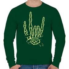 PRINTFASHION Metál kéz - Férfi pulóver - Sötétzöld férfi pulóver, kardigán