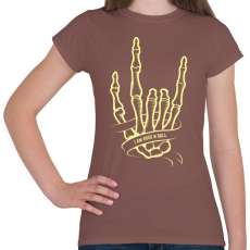 PRINTFASHION Metál kéz - Női póló - Mogyoróbarna