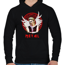 PRINTFASHION metal lady - Férfi kapucnis pulóver - Fekete