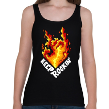 PRINTFASHION Metál láng - Női atléta - Fekete női trikó