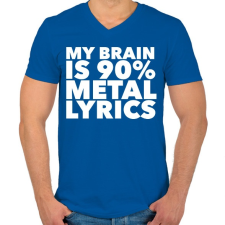 PRINTFASHION Metal lyrics - Férfi V-nyakú póló - Királykék férfi póló