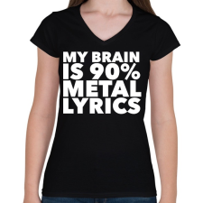 PRINTFASHION Metal lyrics - Női V-nyakú póló - Fekete női póló