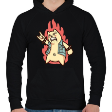 PRINTFASHION Metal maci - Férfi kapucnis pulóver - Fekete