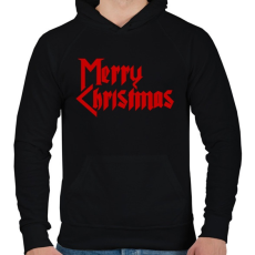PRINTFASHION Metal Merry Christmas - Férfi kapucnis pulóver - Fekete