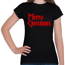 PRINTFASHION Metal Merry Christmas - Női póló - Fekete női póló