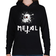 PRINTFASHION metal - Női kapucnis pulóver - Fekete