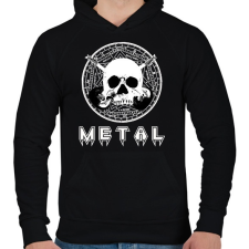 PRINTFASHION metal skull - Férfi kapucnis pulóver - Fekete férfi pulóver, kardigán