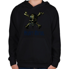 PRINTFASHION metal skull - Gyerek kapucnis pulóver - Fekete