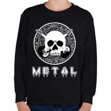 PRINTFASHION metal skull - Gyerek pulóver - Fekete gyerek pulóver, kardigán