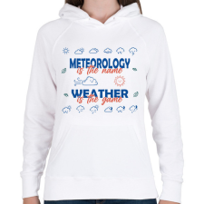 PRINTFASHION Meteorology is the name - Női kapucnis pulóver - Fehér női pulóver, kardigán