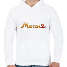 PRINTFASHION Metin2 logo - Férfi kapucnis pulóver - Fehér férfi pulóver, kardigán