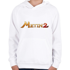 PRINTFASHION Metin2 logo - Gyerek kapucnis pulóver - Fehér