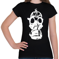 PRINTFASHION Metro Toxic Gas Mask (Fehér) - Női póló - Fekete