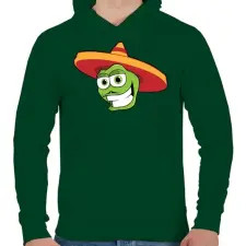 PRINTFASHION Mexico - Férfi kapucnis pulóver - Sötétzöld férfi pulóver, kardigán