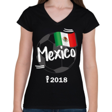 PRINTFASHION Mexikó - Női V-nyakú póló - Fekete női póló