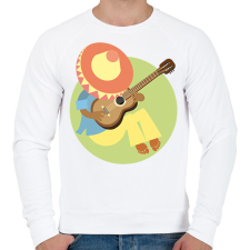 PRINTFASHION Mexikó-sombrero-gitár - Férfi pulóver - Fehér férfi pulóver, kardigán