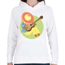 PRINTFASHION Mexikó-sombrero-gitár - Női kapucnis pulóver - Fehér női pulóver, kardigán