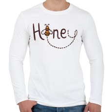 PRINTFASHION Méz - Honey - Férfi hosszú ujjú póló - Fehér