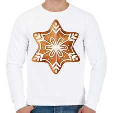 PRINTFASHION Mézeskalács csillag - Férfi pulóver - Fehér férfi pulóver, kardigán