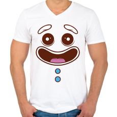 PRINTFASHION Mézeskalács fej - Férfi V-nyakú póló - Fehér