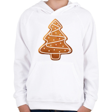PRINTFASHION Mézeskalács fenyő - Gyerek kapucnis pulóver - Fehér