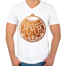 PRINTFASHION Mézeskalács gömb - Férfi V-nyakú póló - Fehér férfi póló