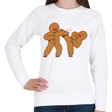 PRINTFASHION Mézeskalács karate - Női pulóver - Fehér