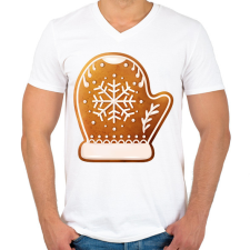 PRINTFASHION Mézeskalács kesztyű - Férfi V-nyakú póló - Fehér férfi póló