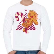 PRINTFASHION Mézeskalács tánc - Férfi pulóver - Fehér