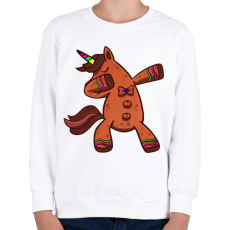 PRINTFASHION Mézeskalács unikornis táncol  - Gyerek pulóver - Fehér