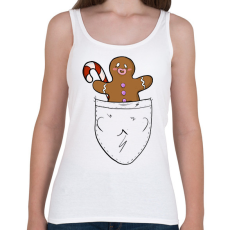 PRINTFASHION Mézeskalács zsebminta - Női atléta - Fehér